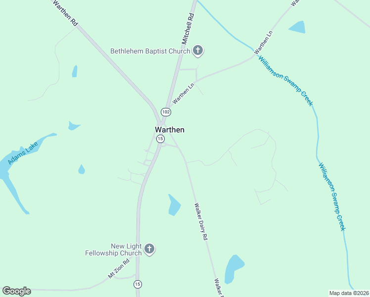 map of restaurants, bars, coffee shops, grocery stores, and more near 153 Walker Dairy Road in Warthen