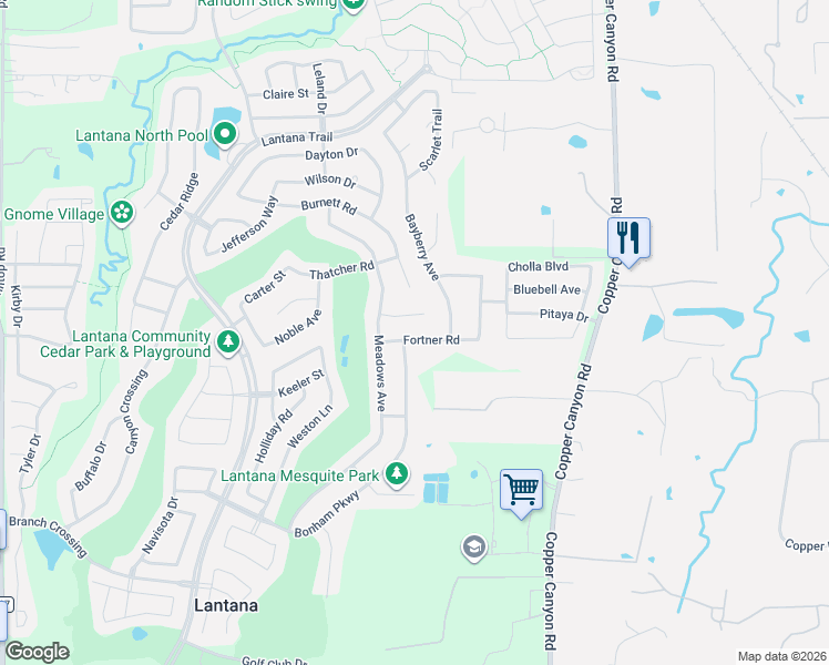 map of restaurants, bars, coffee shops, grocery stores, and more near 1130 Fortner Road in Lantana