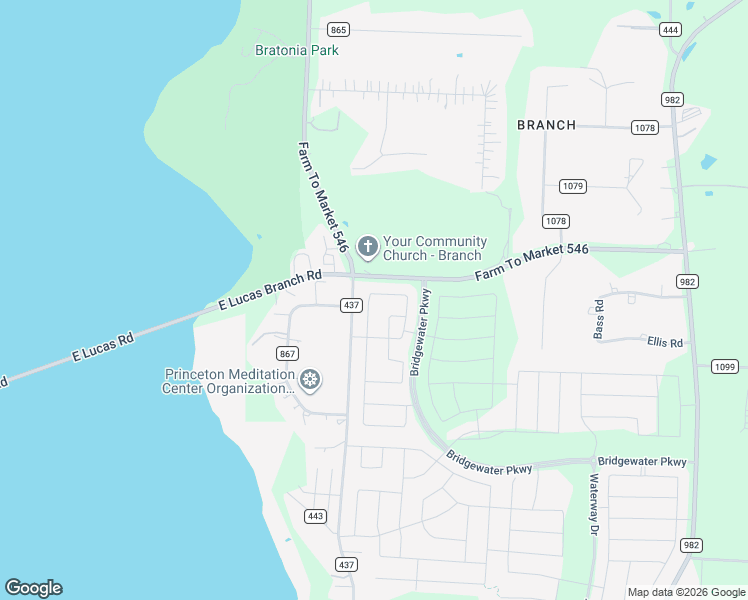 map of restaurants, bars, coffee shops, grocery stores, and more near 5131 County Road 437 in Princeton