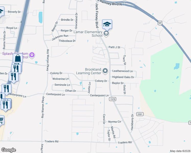 map of restaurants, bars, coffee shops, grocery stores, and more near 712 Colony Drive in Greenville
