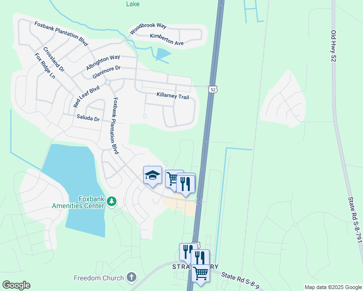 map of restaurants, bars, coffee shops, grocery stores, and more near 306 Killarney Trail in Moncks Corner