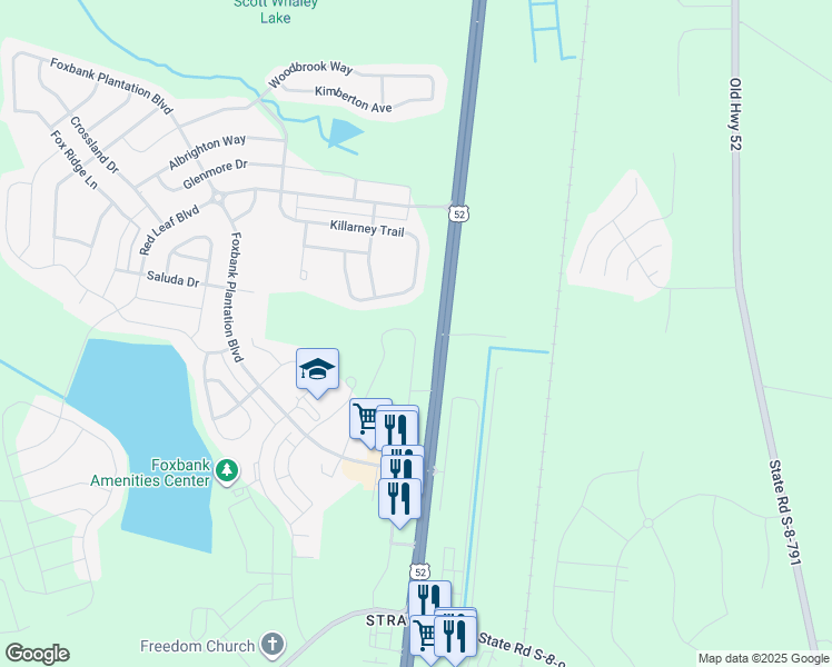 map of restaurants, bars, coffee shops, grocery stores, and more near 609 Trotters Lane in Moncks Corner