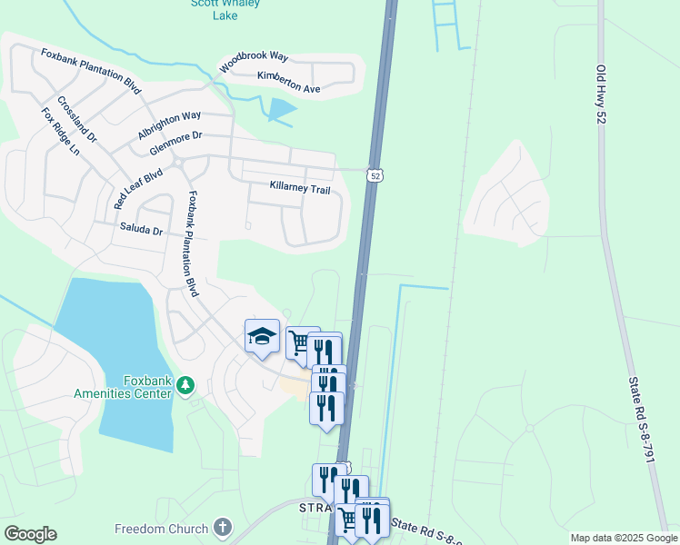 map of restaurants, bars, coffee shops, grocery stores, and more near 609 Trotters Lane in Moncks Corner