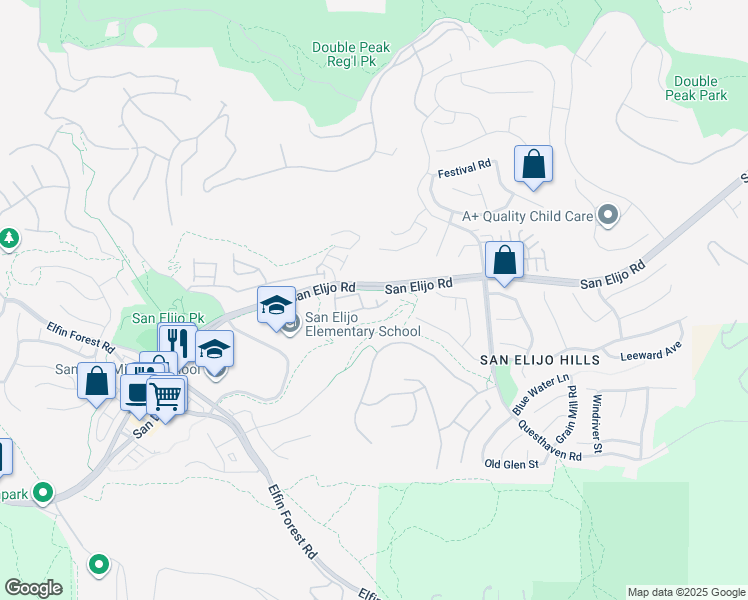map of restaurants, bars, coffee shops, grocery stores, and more near 1162 Westin Way in San Marcos