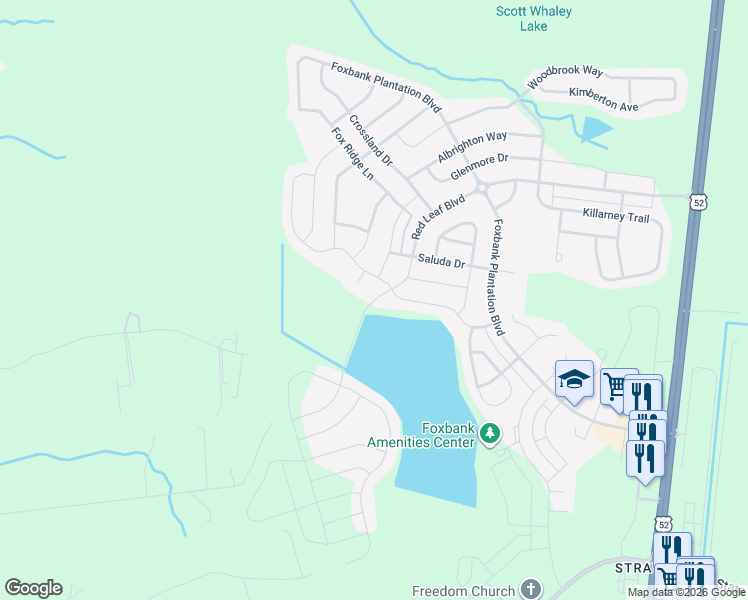 map of restaurants, bars, coffee shops, grocery stores, and more near 298 Red Leaf Boulevard in Moncks Corner