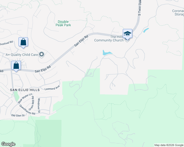 map of restaurants, bars, coffee shops, grocery stores, and more near 21247 Questhaven Road in San Marcos