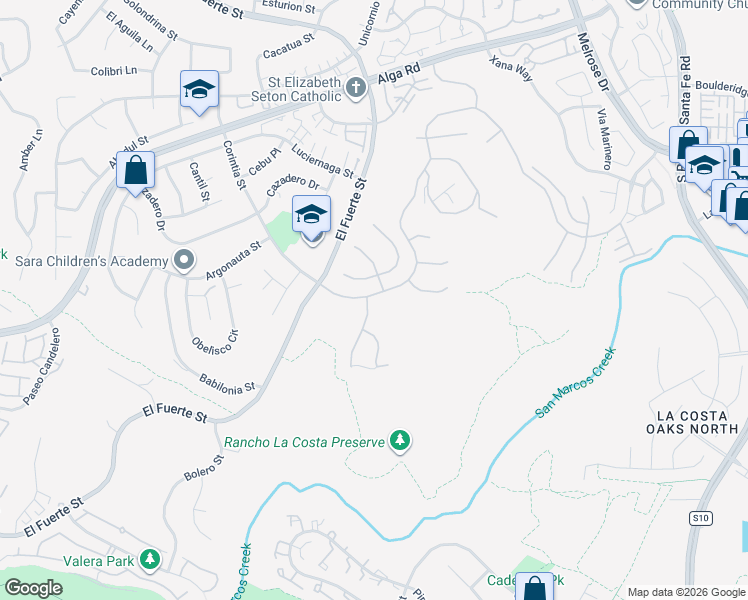 map of restaurants, bars, coffee shops, grocery stores, and more near 3200 Sitio Montecillo in Carlsbad