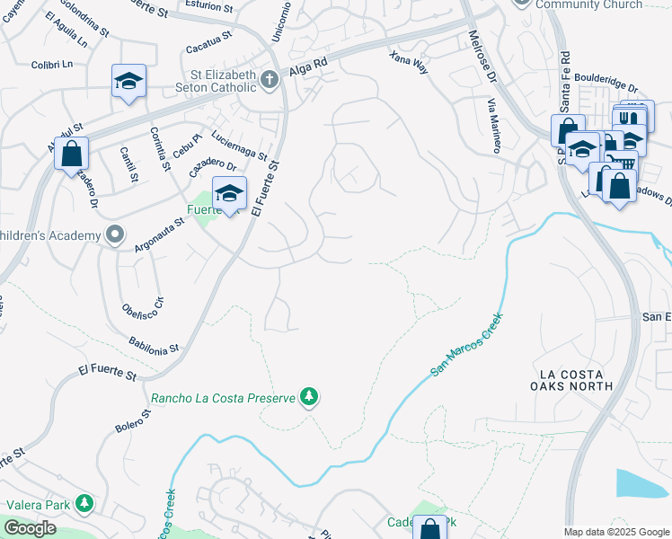 map of restaurants, bars, coffee shops, grocery stores, and more near 3219 Corte Paloma in Carlsbad