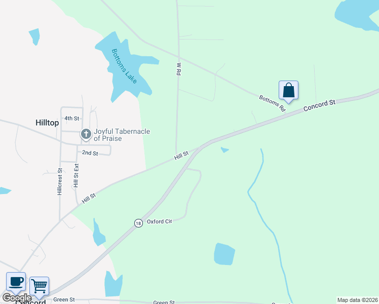 map of restaurants, bars, coffee shops, grocery stores, and more near 110 Hill Street in Concord