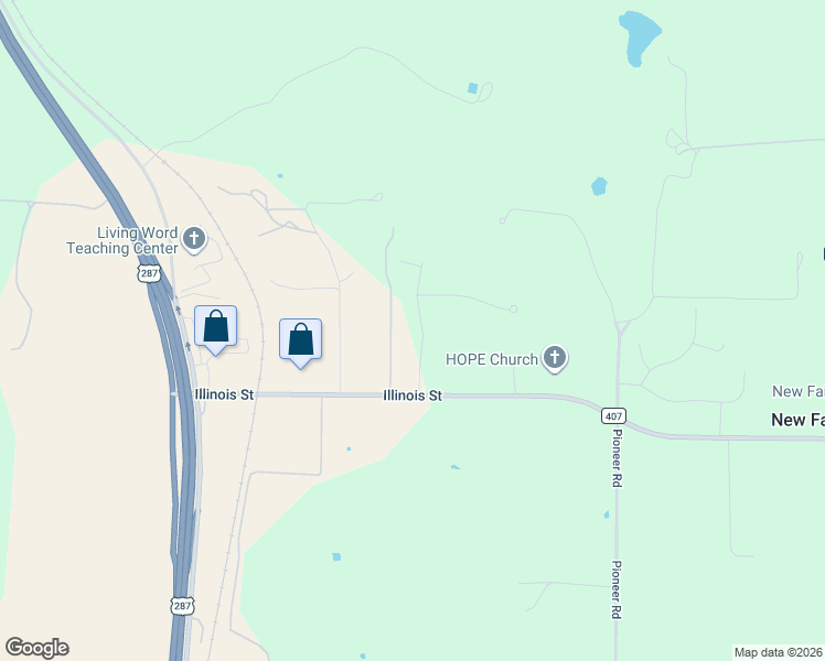 map of restaurants, bars, coffee shops, grocery stores, and more near 127 Sky Way in Rhome