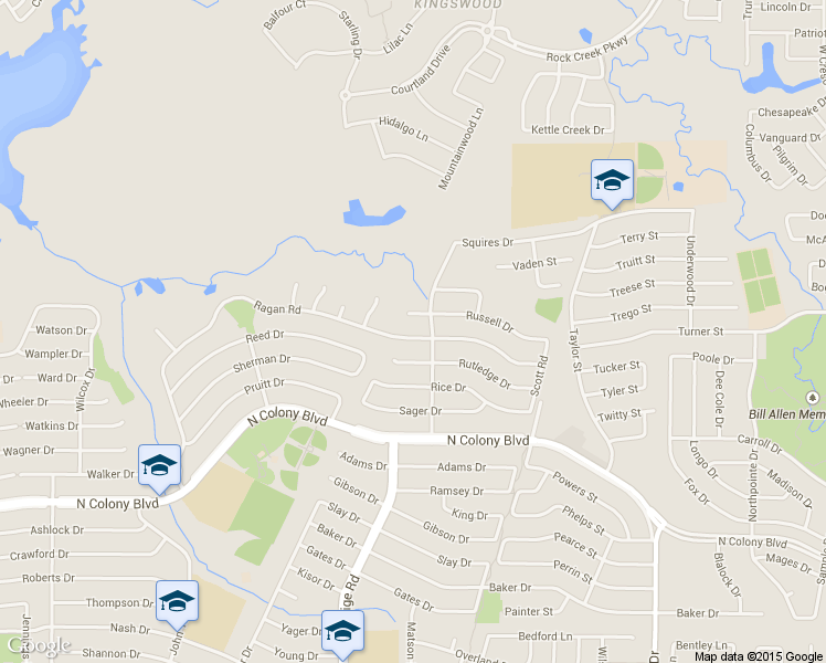 map of restaurants, bars, coffee shops, grocery stores, and more near 5400 Ragan Road in The Colony