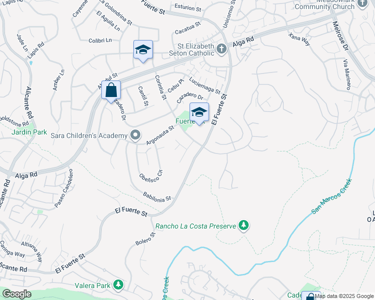 map of restaurants, bars, coffee shops, grocery stores, and more near 7039 Llama Street in Carlsbad