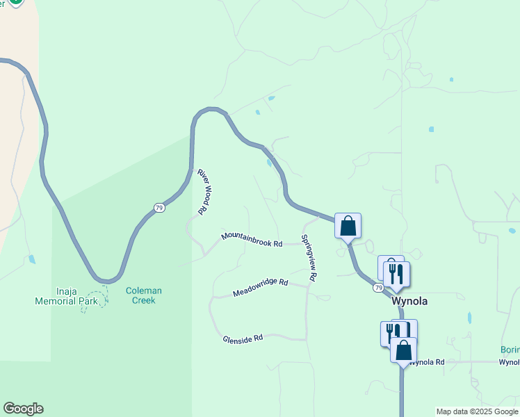 map of restaurants, bars, coffee shops, grocery stores, and more near 1308 Lakedale Road in Santa Ysabel