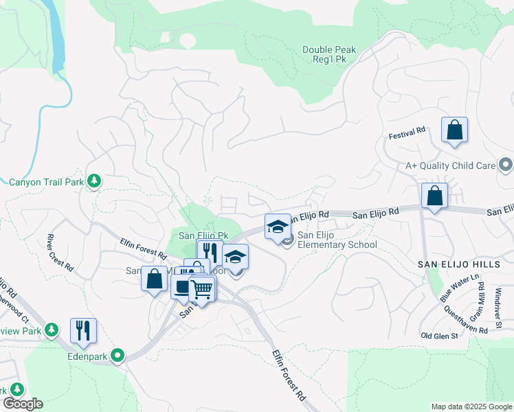 map of restaurants, bars, coffee shops, grocery stores, and more near 1493 Clearview Way in San Marcos