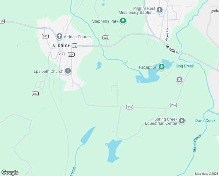 map of restaurants, bars, coffee shops, grocery stores, and more near 585 Highway 204 in Montevallo