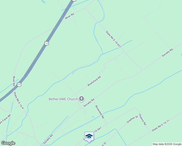 map of restaurants, bars, coffee shops, grocery stores, and more near 556 Brailsford Road in McClellanville