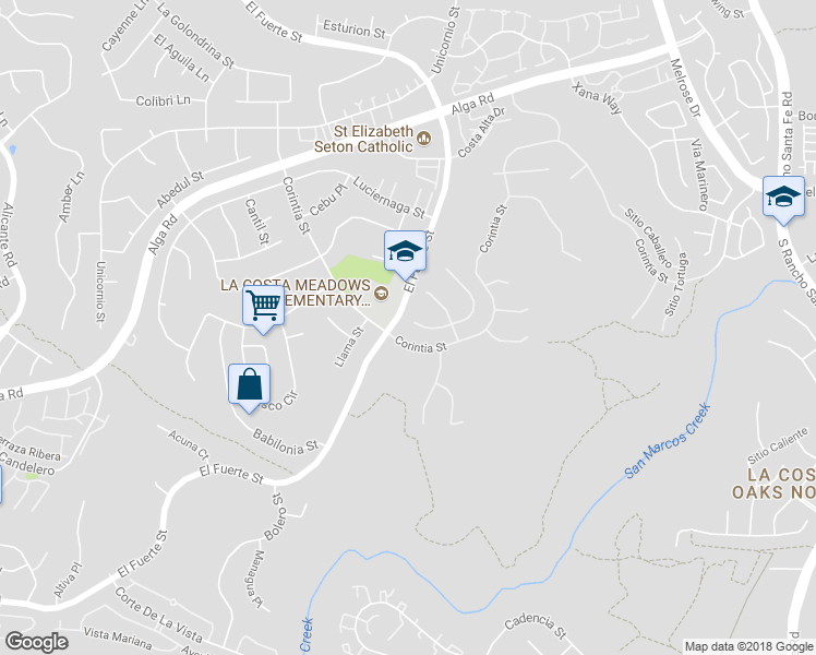 map of restaurants, bars, coffee shops, grocery stores, and more near 6921 Corte Langosta in Carlsbad