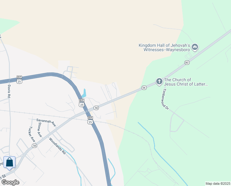 map of restaurants, bars, coffee shops, grocery stores, and more near 137 Ashton Place in Waynesboro