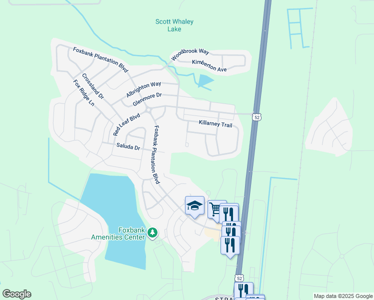 map of restaurants, bars, coffee shops, grocery stores, and more near 428 Farrow Court in Moncks Corner