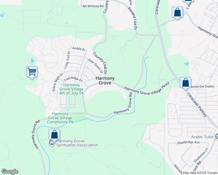 map of restaurants, bars, coffee shops, grocery stores, and more near in Harmony Grove