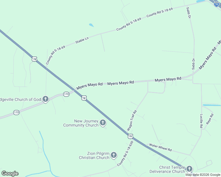 map of restaurants, bars, coffee shops, grocery stores, and more near 1 County Road S-18-182 in Ridgeville