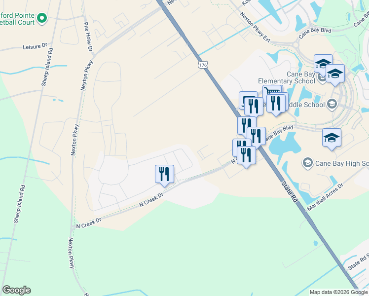 map of restaurants, bars, coffee shops, grocery stores, and more near 340 Dunlin Drive in Summerville