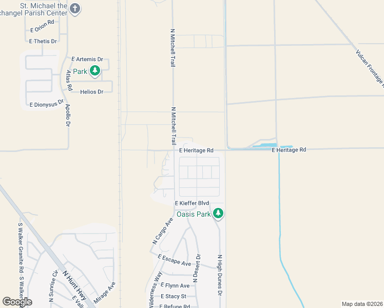 map of restaurants, bars, coffee shops, grocery stores, and more near 6774 East San Tan Way in Florence