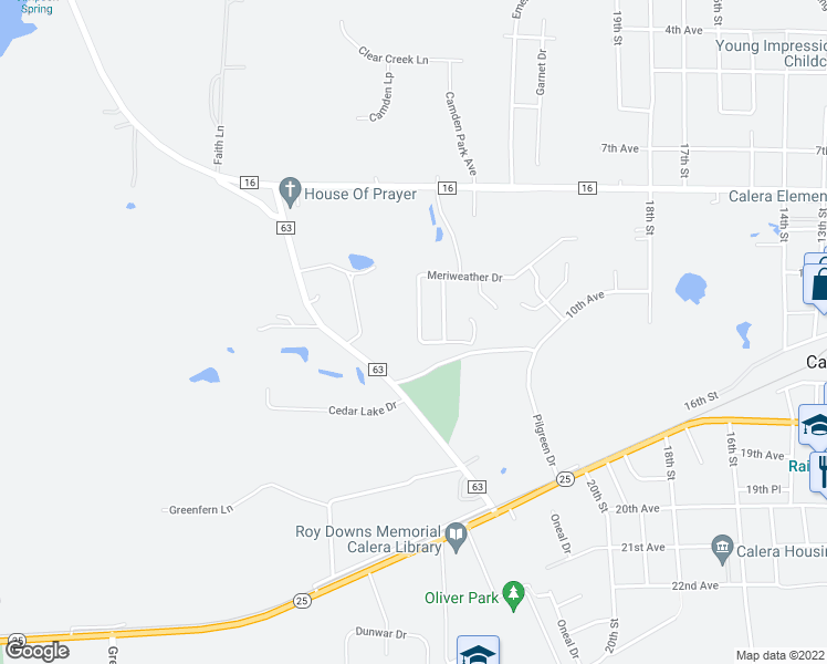 map of restaurants, bars, coffee shops, grocery stores, and more near 939 Meriweather Drive in Calera