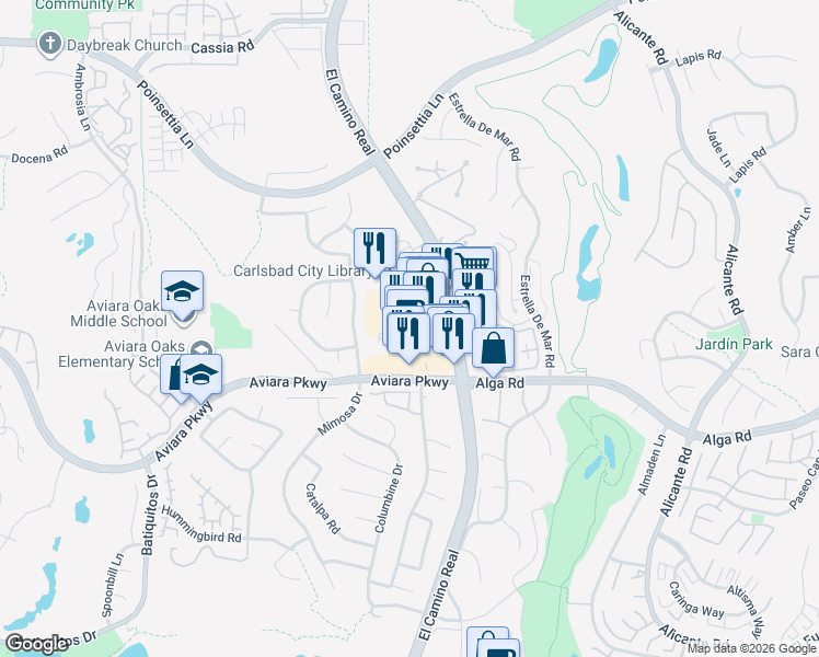 map of restaurants, bars, coffee shops, grocery stores, and more near 6941 County Highway S11 in Carlsbad