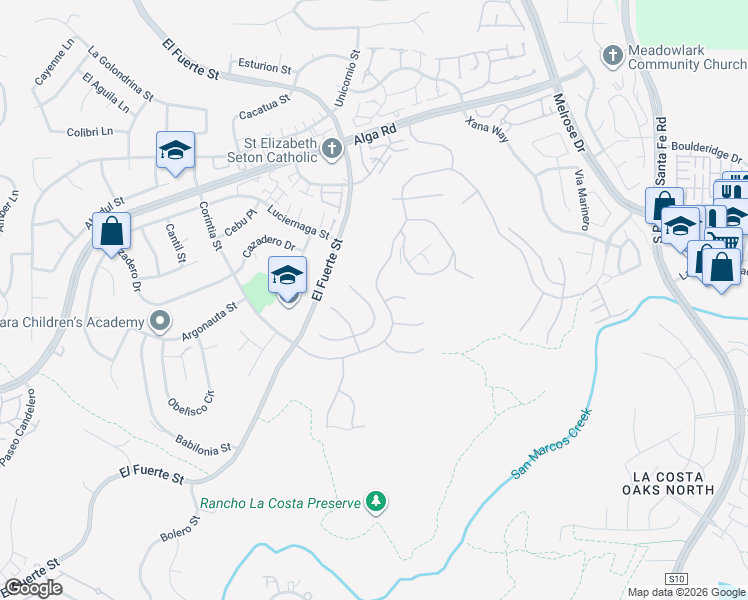 map of restaurants, bars, coffee shops, grocery stores, and more near 6977 Corte Langosta in Carlsbad