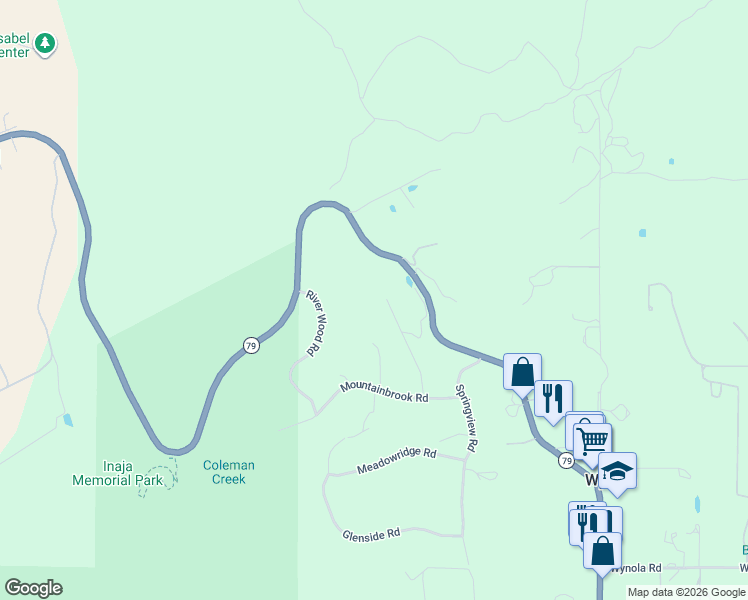map of restaurants, bars, coffee shops, grocery stores, and more near 1222 Lakedale Road in Santa Ysabel