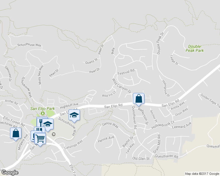 map of restaurants, bars, coffee shops, grocery stores, and more near 970 Idyllwild Way in San Marcos