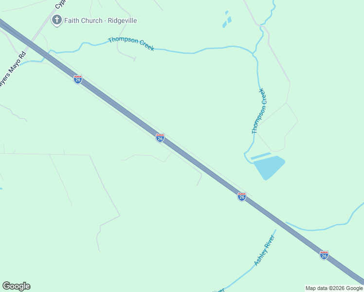 map of restaurants, bars, coffee shops, grocery stores, and more near 104 Fivel Lane in Ridgeville