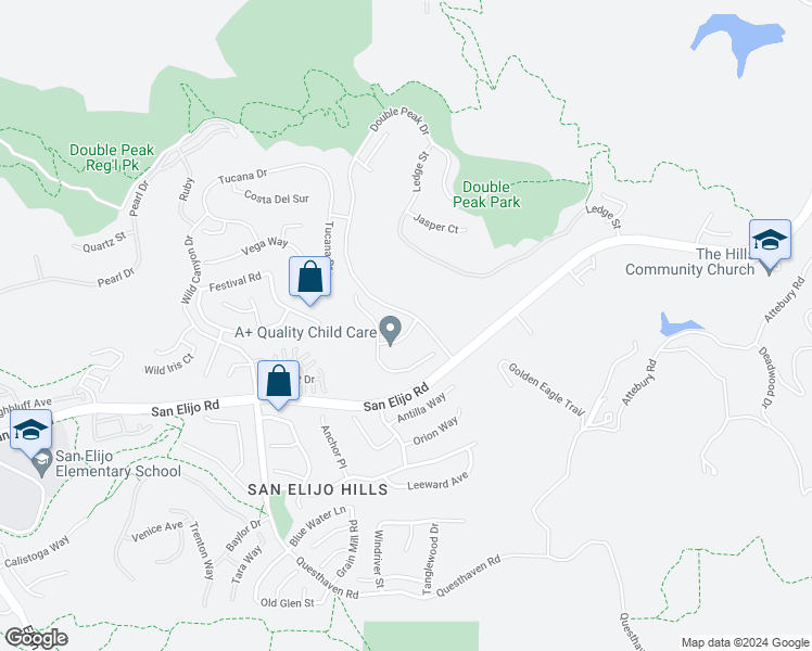 map of restaurants, bars, coffee shops, grocery stores, and more near 632 Atherton Street in San Marcos