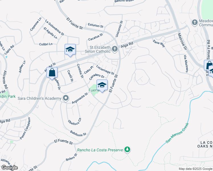 map of restaurants, bars, coffee shops, grocery stores, and more near 6844 Urubu Street in Carlsbad