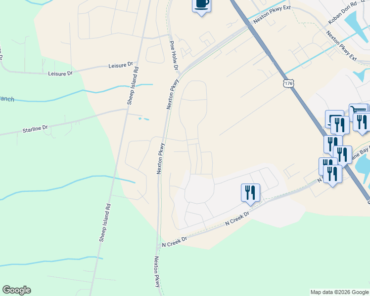 map of restaurants, bars, coffee shops, grocery stores, and more near in Goose Creek