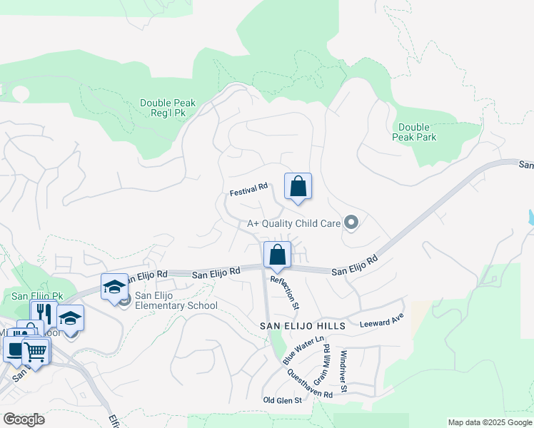 map of restaurants, bars, coffee shops, grocery stores, and more near 1215 Regatta Court in San Marcos