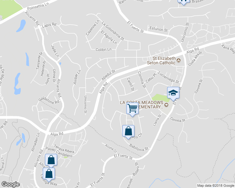 map of restaurants, bars, coffee shops, grocery stores, and more near 2635 Cazadero Drive in Carlsbad