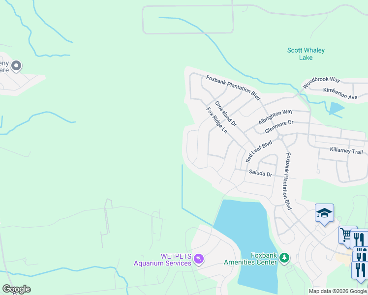 map of restaurants, bars, coffee shops, grocery stores, and more near 615 Pendleton Drive in Moncks Corner