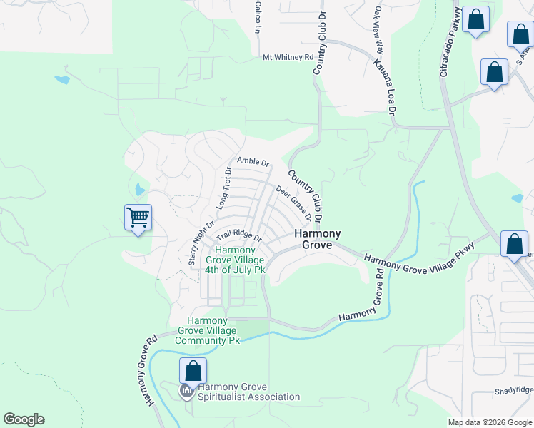 map of restaurants, bars, coffee shops, grocery stores, and more near 21623 Trail Blazer Lane in Escondido
