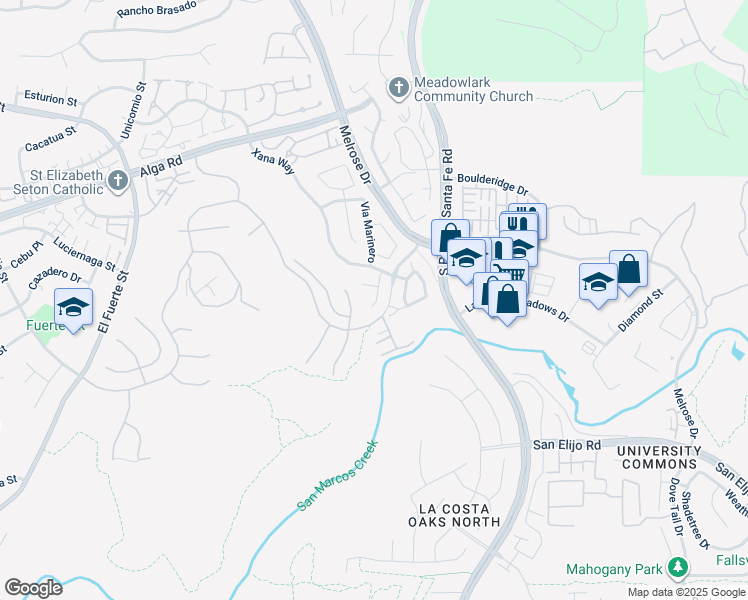map of restaurants, bars, coffee shops, grocery stores, and more near 6885 Via Borregos in Carlsbad