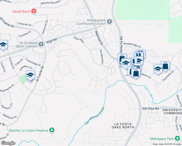 map of restaurants, bars, coffee shops, grocery stores, and more near 7175 Sitio Caballero in Carlsbad