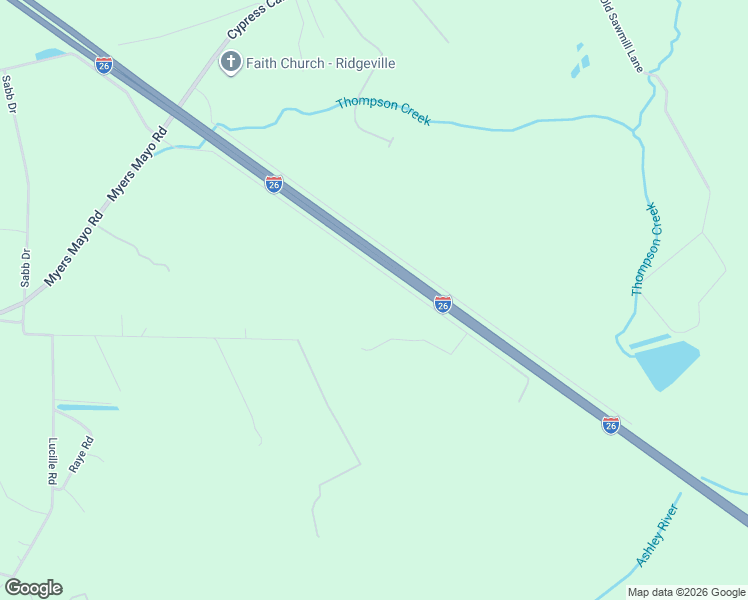 map of restaurants, bars, coffee shops, grocery stores, and more near 239 Rudd Road in Ridgeville