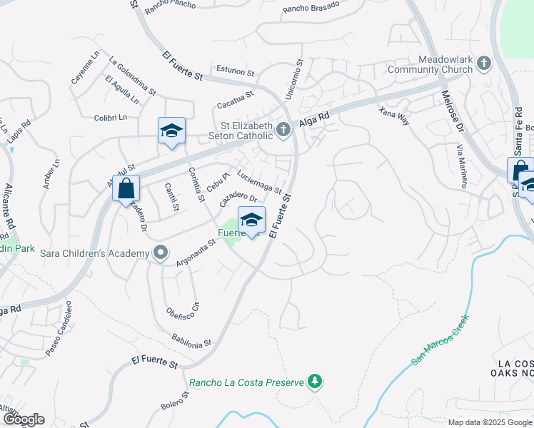 map of restaurants, bars, coffee shops, grocery stores, and more near 6835 El Fuerte Street in Carlsbad