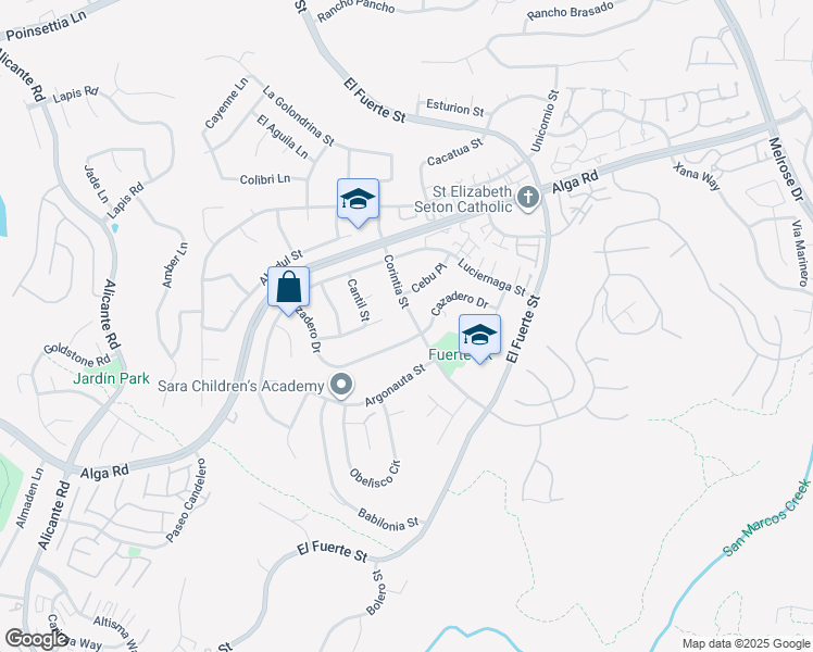 map of restaurants, bars, coffee shops, grocery stores, and more near 2732 Cazadero Drive in Carlsbad