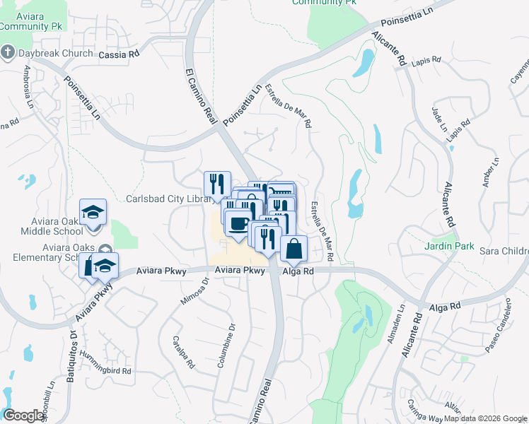 map of restaurants, bars, coffee shops, grocery stores, and more near 6941 County Highway S11 in Carlsbad