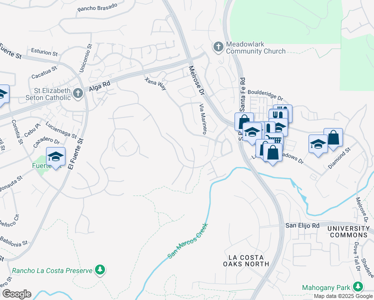 map of restaurants, bars, coffee shops, grocery stores, and more near 7186 Sitio Caballero in Carlsbad