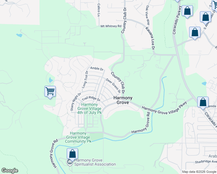 map of restaurants, bars, coffee shops, grocery stores, and more near 21623 Trail Blazer Lane in Escondido
