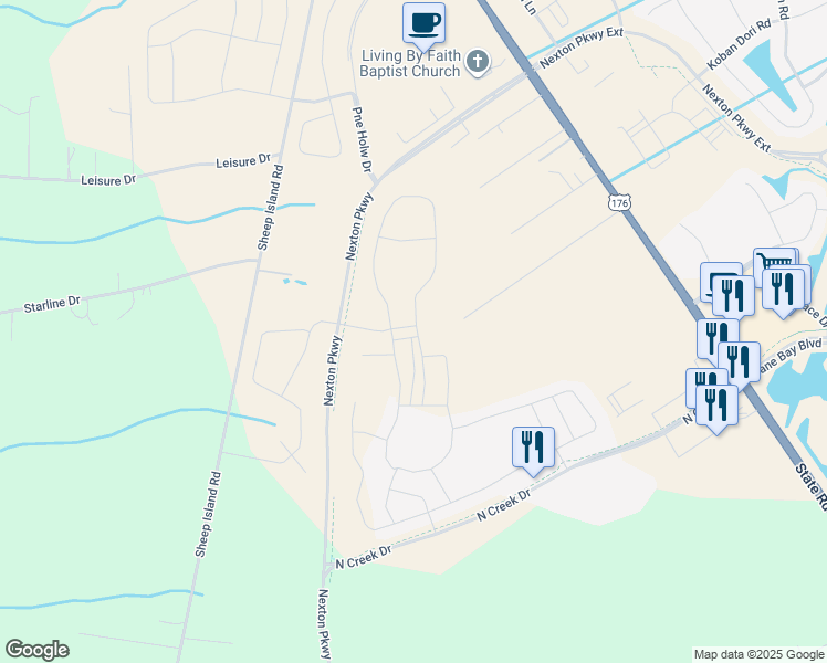 map of restaurants, bars, coffee shops, grocery stores, and more near 888 Barefoot Lane in Summerville