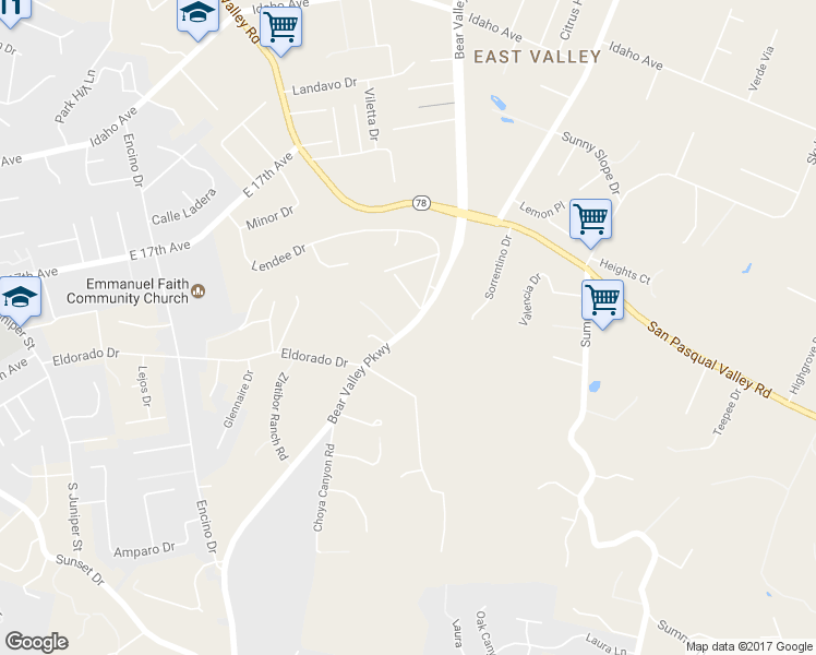 map of restaurants, bars, coffee shops, grocery stores, and more near 910 Del Dios Highway in Escondido